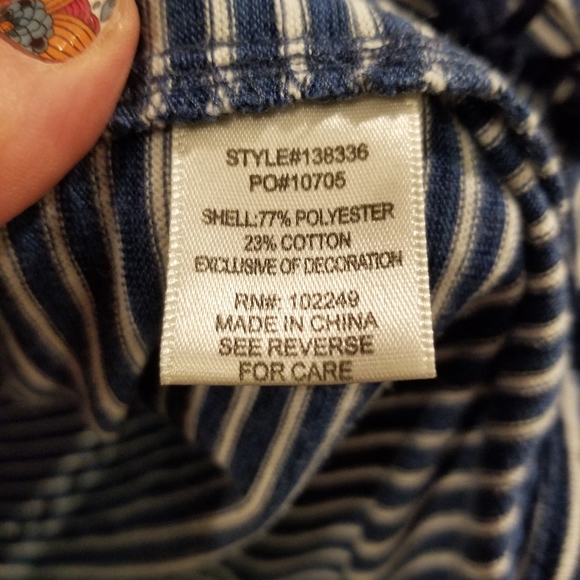 Pom Pom trim striped top. Size 3X - Picture 4 of 5